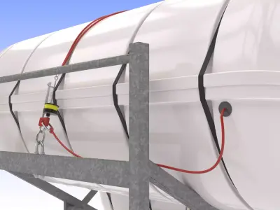 Liferaft on Sliding Rack 3D model