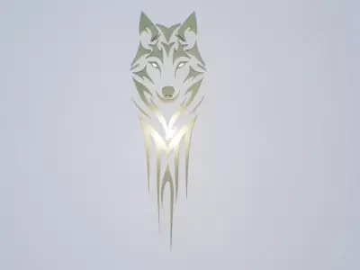Stylized Wolf Head 3D Model Low-poly 3D model