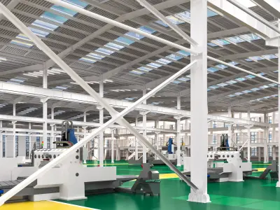 Internal machinery and equipment in the factory 3D model