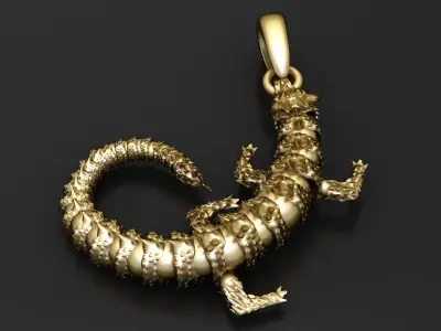 LIZARD REPTILE PENDANT 3D PRINTABLE MODEL 3D print model