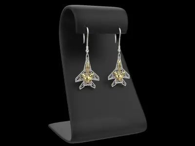 The ghost of Kyiv Mig 29 Ukaine jewelry earring 3D print model