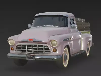 Realistic 50s Classic Pickup Truck 3D Model Low-poly 3D model