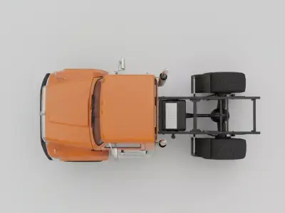 International Work star 7600 Day Cab  Low-Poly Truck 3D Model Low-poly 3D model