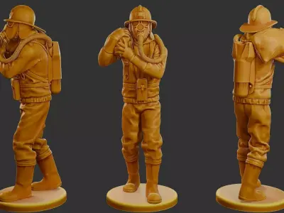 Czechoslovakian firefighter 90s 006 3D print model