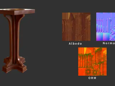 Tall Limbert Square Pedestal 3D model