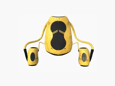 Jetpack I05 Black Yellow - SciFi Character Design Low-poly 3D model