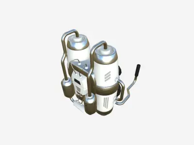 Jetpack A05 White Aluminum - SciFi Character Design Low-poly 3D model