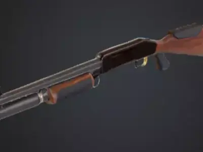 Retro Style Action Movie Shotgun Low-poly 3D model