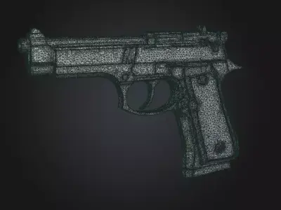 M92 Beretta Pistol 3D Game Ready Low-poly 3D model