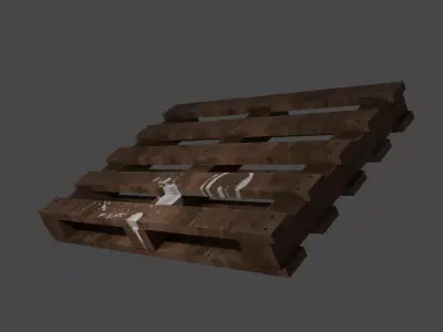 wooden pallet Low-poly 3D model get