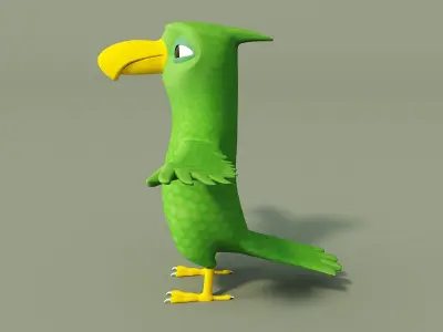 Parrot with wings spread out 3D model