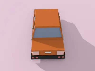Low-Poly cartoon car 3D model  Low-poly 3D model
