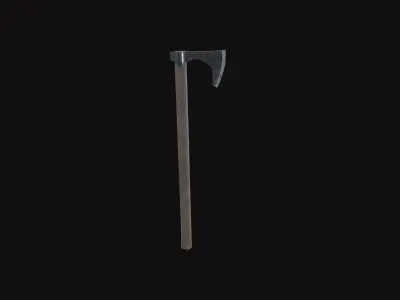 Medieval Axe Low-poly 3D model 15