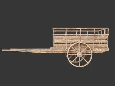 Medieval Transport Cart Medium Low-poly 3D model