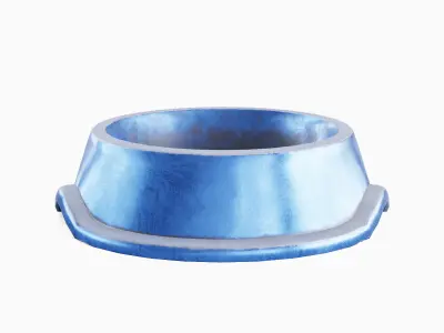 Metal Dog Bowl 04 Low-poly 3D model