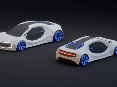 Sci-fi car Low-poly 3D model from CGTrader