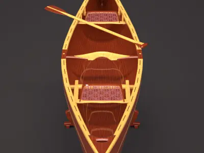 Canoe Low-poly 3D model from CGTrader