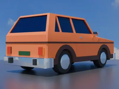 Station Wagon Car Low-poly 3D model purchase
