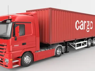 MERCEDES-BENZ-Actros-1860 Add Container 3D model