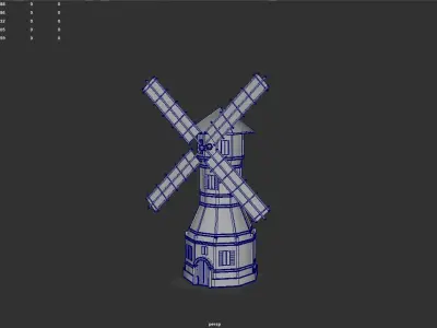 Medieval Fantasy Windmill 3 Low-poly 3D model