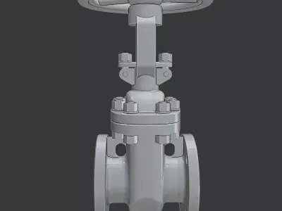 Flanged Gate Valve 3D print model