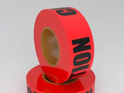 Caution Tape Red 3D model