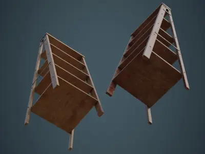 Step Ladder 1B Low-poly 3D model