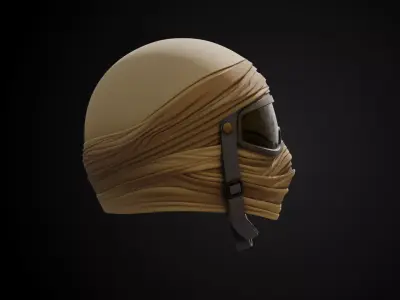 Stylized Desert Rebel Warrior Helmet - Dune Nomad 3D print model