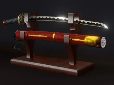 Sward cgi Design Modeling Blender Model Project Low-poly 3D model