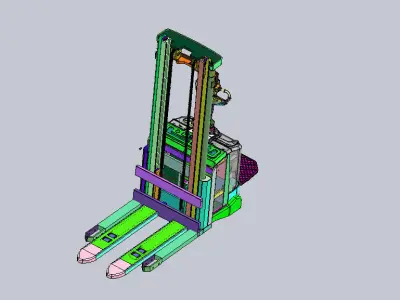 Electric Hydraulic Platform Pallet Forklift 3D 3D model