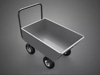 HEAVY DUTY METAL UTILITY CART TROLLEY HAND PLATFORM TRUCK PALLET 3D model