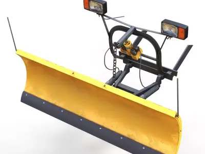 Snow plow with rig Low-poly 3D model
