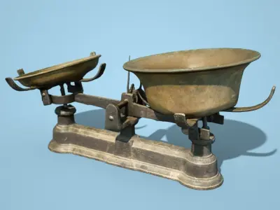 3 Old Rusty Scale Collection Low-poly 3D model