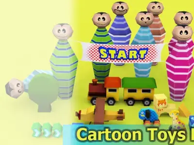 Cartoon Toys Pack Low-poly 3D model