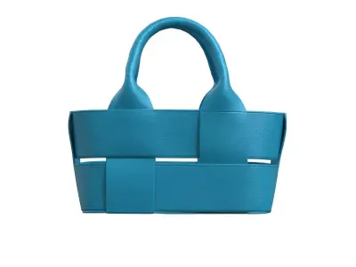 Blue Leather Tote Bag 3D model