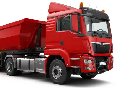 Truck 4X2 with Tipper Trailer 3D model