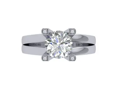 Solitaire Engagement Ring 3D print model 82