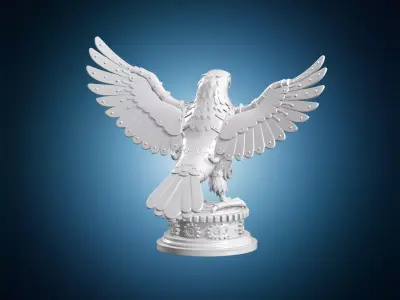 Steampunk Eagle on Gear Pedestal 3D Print Model 3D print model