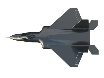 Aircraft fighter jet F-22 Raptor  Low-poly 3D model