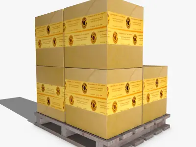 Boxes on a Pallet Low-poly 3D model