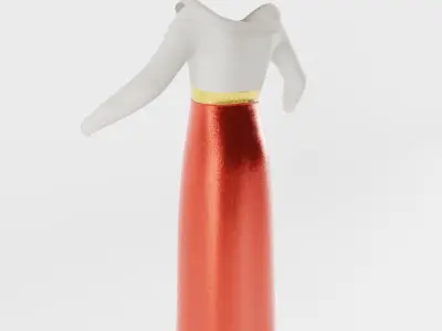 Antique Dress Low-poly 3D model