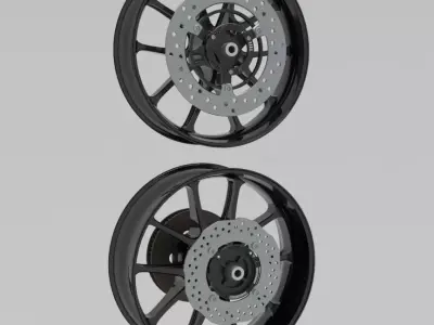 Motorcycle wheels 3D model buy