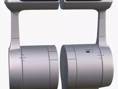 Control Lever Two Engines M1 3D model