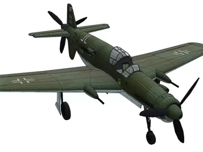 Dornier Do 335 Pfeil Arrow Low-poly 3D model