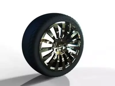 Alloy rim and Wheel Assembly 3D model