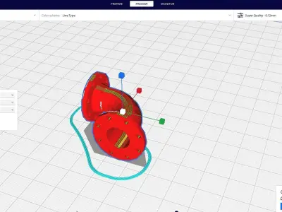 Flange Elbow 3D print model