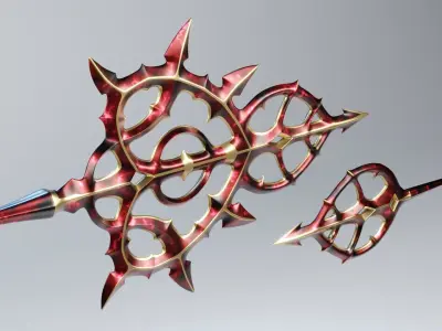 Succubus Scepter or Magic Staff Low-poly 3D model