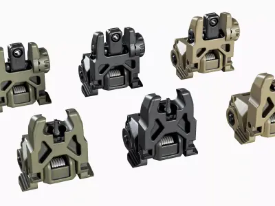  Magpul MBUS Ironsights Low-poly 3D model