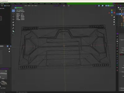 Sci-fi wall panel Low-poly 3D model buy