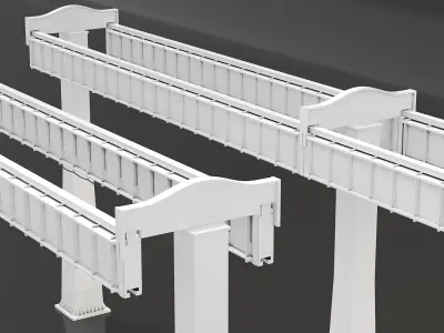 Monorail Track Structure 3D model